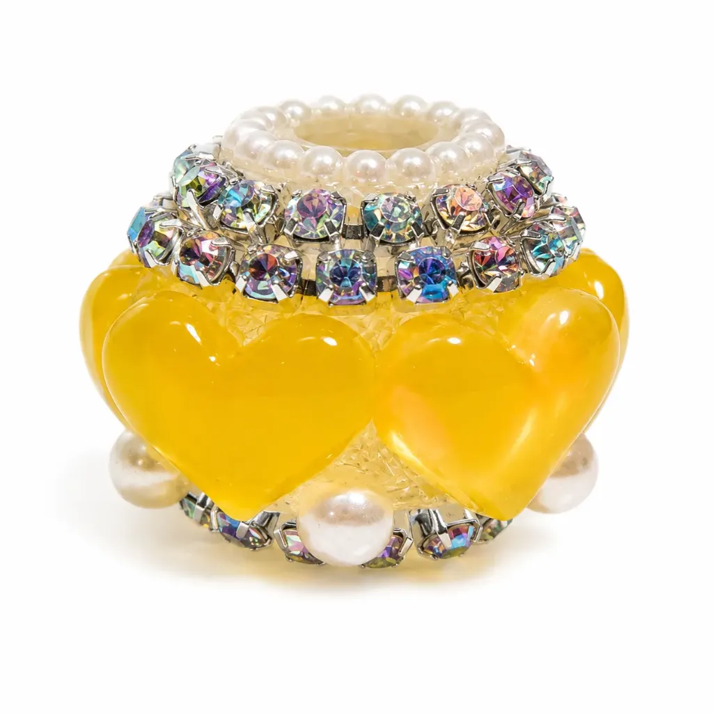 [870826] Heart and Pearl Spacer Beads (Purple)